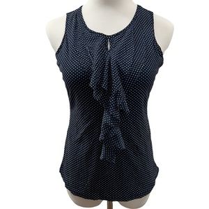 The Limited Polka Dot Ruffle Sleeveless Blouse